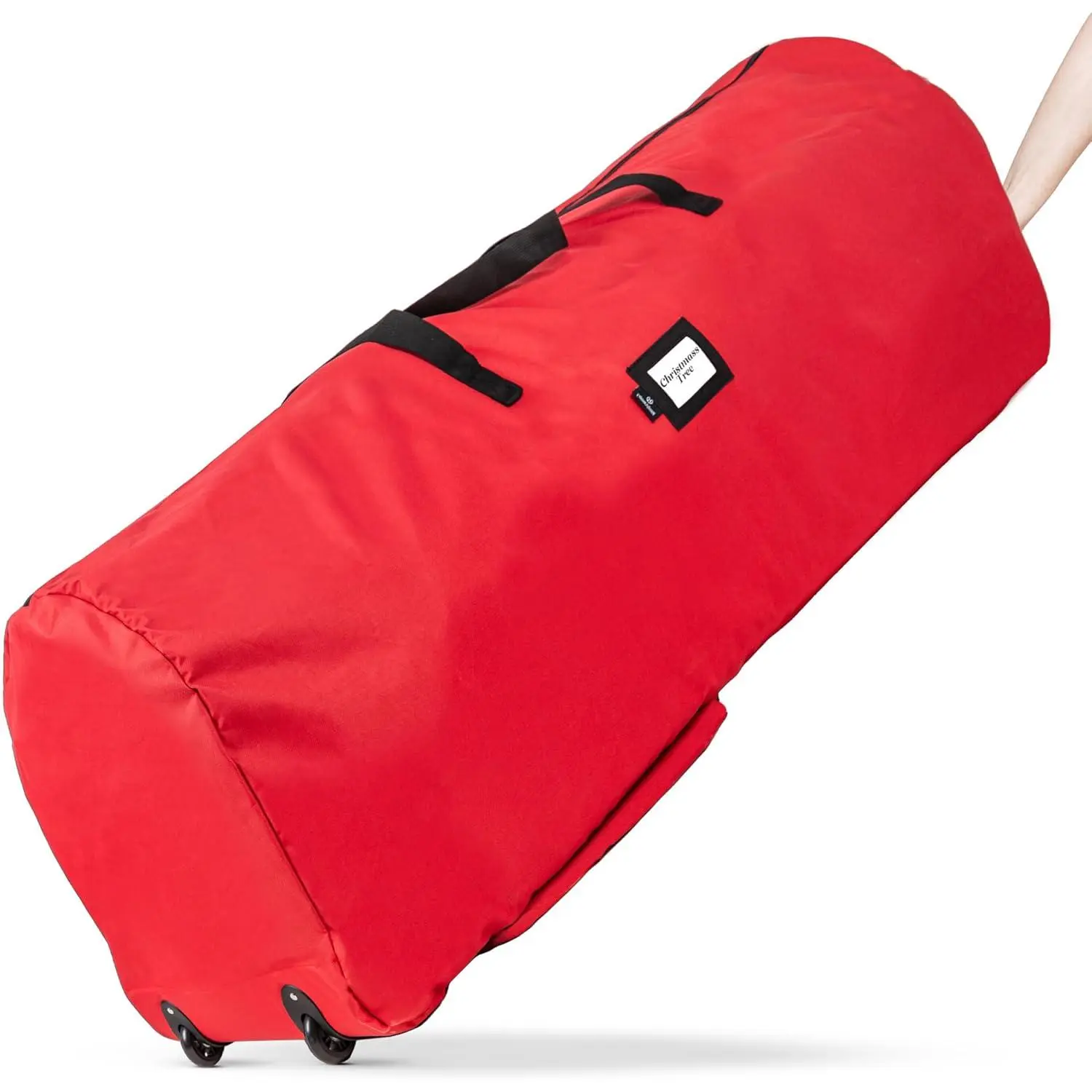 , Rolling Tree Storage Bag - Storage for 9-Foot Artificial Christmas Holiday Tree. Zippered Bag, Carry Handles & Wheels for Easy Transport. Protects Against Dust, , , RED