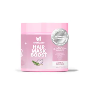 NaturalSant Hair Mask Boost with Onion Extract for Long & Strong Hair 3-Peptide Complex Clinically Approved 200ml Hydrating Treatment Cream