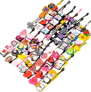 Random 50pcs Color Cartoon Silicone Dustproof Straw Cap