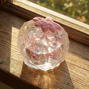 Pawtoto  Little Clear Strawberry Pink Squishy Toy Handmade Food Grade Silicon Creamy Clay Feel Soft Quick Rebound