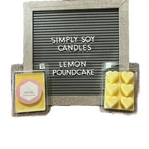 Simply Soy Candles Lemon Poundcake Wax Melts - Set of 6 Heart or Cube Shapes Fragrance