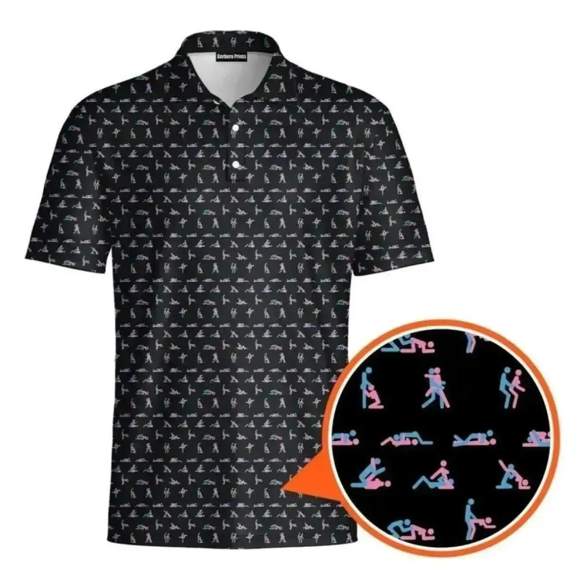 Funny Stick Figure Polo Shirt for Men, Graphic Humor Golf Polo, Casual Performance Apparel