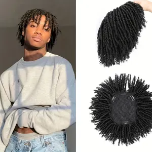 Dreadlock Hair 6 Inch Dreadlock Wigs for Men Afro Wig Men Dreadlock Hair With Clips In Braided Half Wigs Short Synthetic Dreadlock Hair Topper for Men Daily Wear