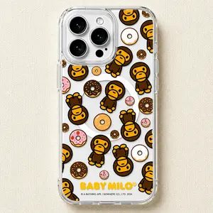 Cute Kawaii Baby Milo Donut Clear Magnetic MagSafe Phone Case, Shockproof Protective Cover Compatible with iPhone 11-17 Series & Samsung Galaxy S23-S26 Ultra