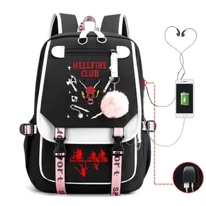 Boy Girls Backpack, Kids Backpack, School bag for Primary Elementary Teenage, Middle School Students Bookbag Lightweight College Back Pack with Laptop Compartmen Stranger Things Backpack for School School Backpacks