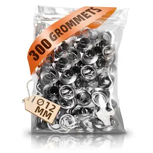 1/2 Inch Grommets for Grommet Tool, 12mm Grommet Tool Kits,300 Sets Grommet Refill for Grommet Kit