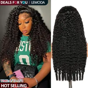 【DEALS FOR YOU] Lemoda 13x6 HD Transparent Lace Front Human Hair Wigs 200 Density Pre-Cut / Pre-Plucked Brazilian Burmese Curly Lace Frontal Wig With Tiny Knots summerwins