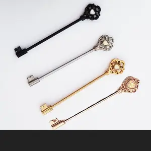 Key shaped industrial barbell, opal gem industrial bar, 14g cartilage jewelry