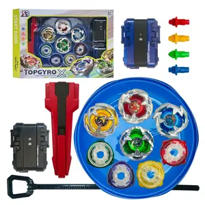 New Bx Battle Gyro Set, Color Box Set, Includes 4 New Bx Gyros, 2 Launchers, 1 Handle, Small Gyro Arena, Perfect Gift, Finger Spinning Top