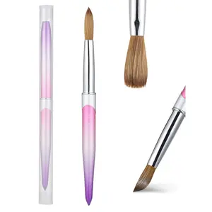 1 PC Acrylic Nail Brush - A brush suitable for applying acrylic powder, 3D carving, and nail extensions, with a gradient handle nail tool, suitable for home DIY nail salons, Nail Art Tools, Manicure