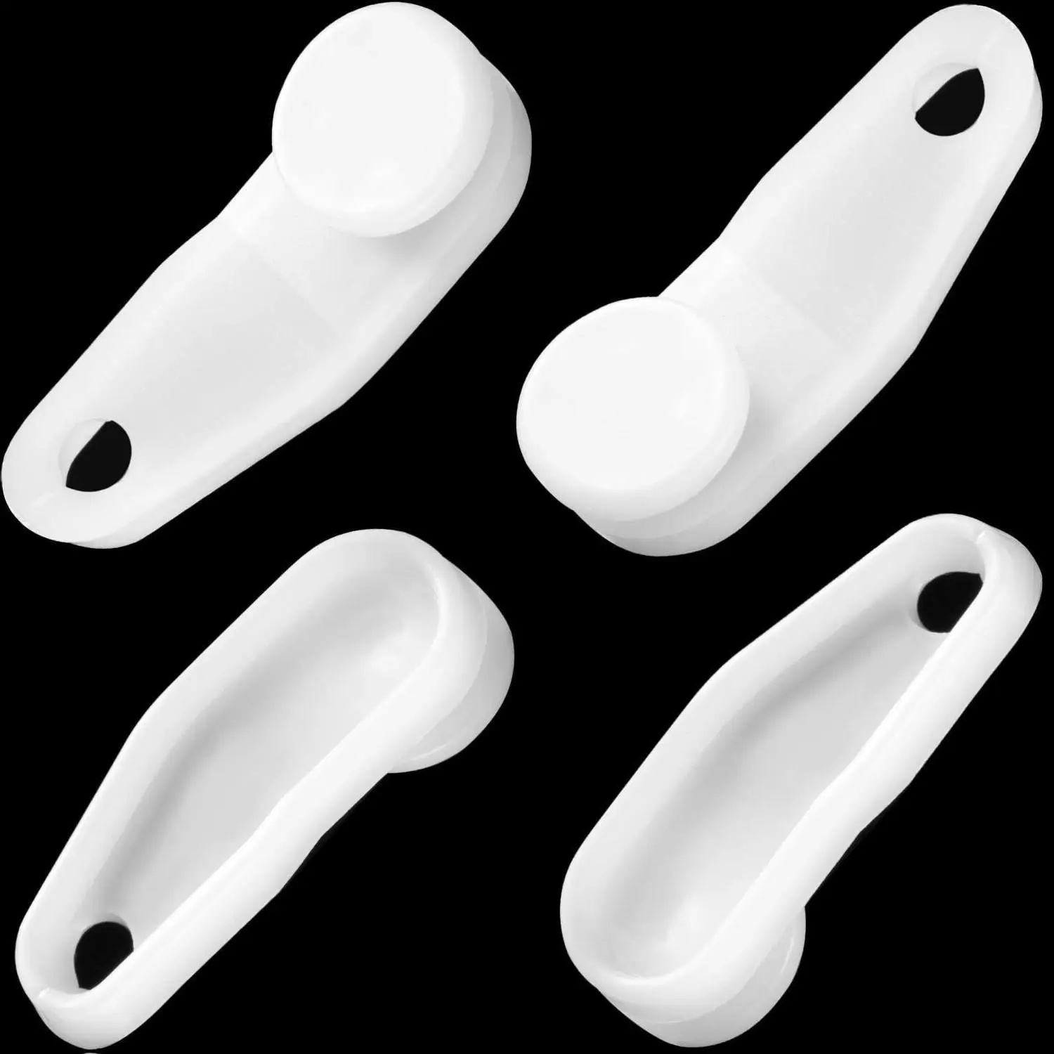 50 White Plastic Curtain Track Glider Hooks, Durable 1.2cm-3.3cm Rail Track Runners, Easy to Install and Remove for Window, Shower, Bathroom, Door Curtains, 1.2 Centimeters, 3.3 Cm