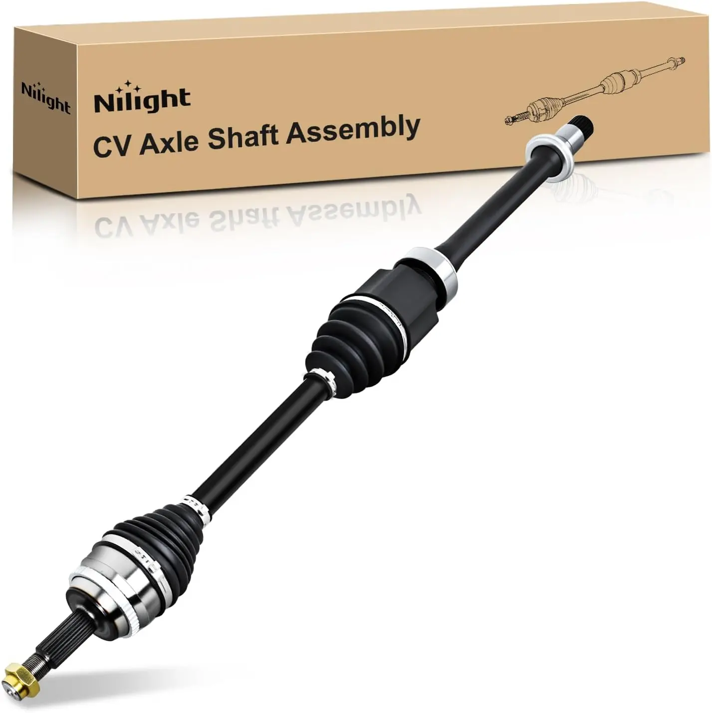 Nilight CV Axle Shaft Assembly Compatible with 2002 2003 2004 2005 2006 2007 2008 2009 Toyota Camry 2004-2008 Toyota Solara 2001-2007 Highlander Half-Shaft Assemblies Replacement Front Passenger Side, 40° Twist Angle, 55#Steel, Direct Fit, Drive Shafts, H