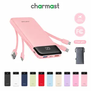 Charmast 10000mAh Slim Portable Charger with Built-in Cables – 6 Outputs & 3 Inputs, 3A Fast Charging Power Bank for iPhone, Android Phones, Tablets, and More Electronic Smartphone Chargeable #Summervibes