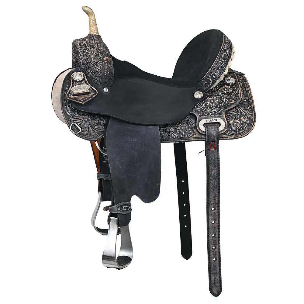 HILASON Flex Tree Western Horse Saddle American Leather Trail Barrel | for Horses