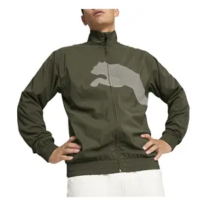PUMA Mens Train Cat Woven Jacket Athletic Outerwear Casual - Green