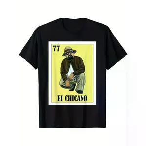 Mexican-Inspired Cotton Short-Sleeve Sports Top for Chicanos, Unique DIY Design, Soft Breathable Fabric, Ideal for Halloween Celebrations