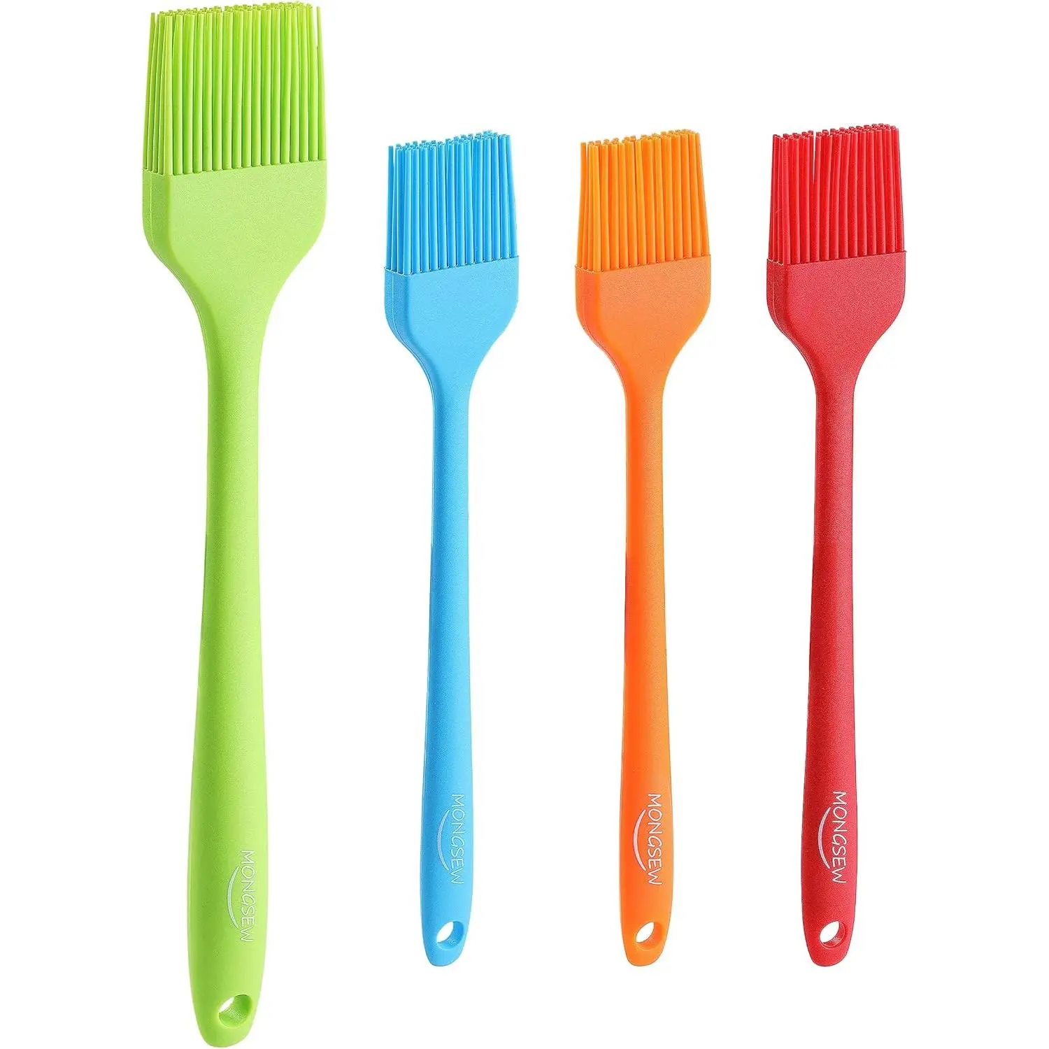 4PCS Silicone Basting Pastry Brush, Heat Resistant Food Brush Spread Oil Butter Sauce for BBQ Grill Baking Kitchen Cooking, BPA Free, Dishwasher Safe (Multicolor, 4 Pcs)