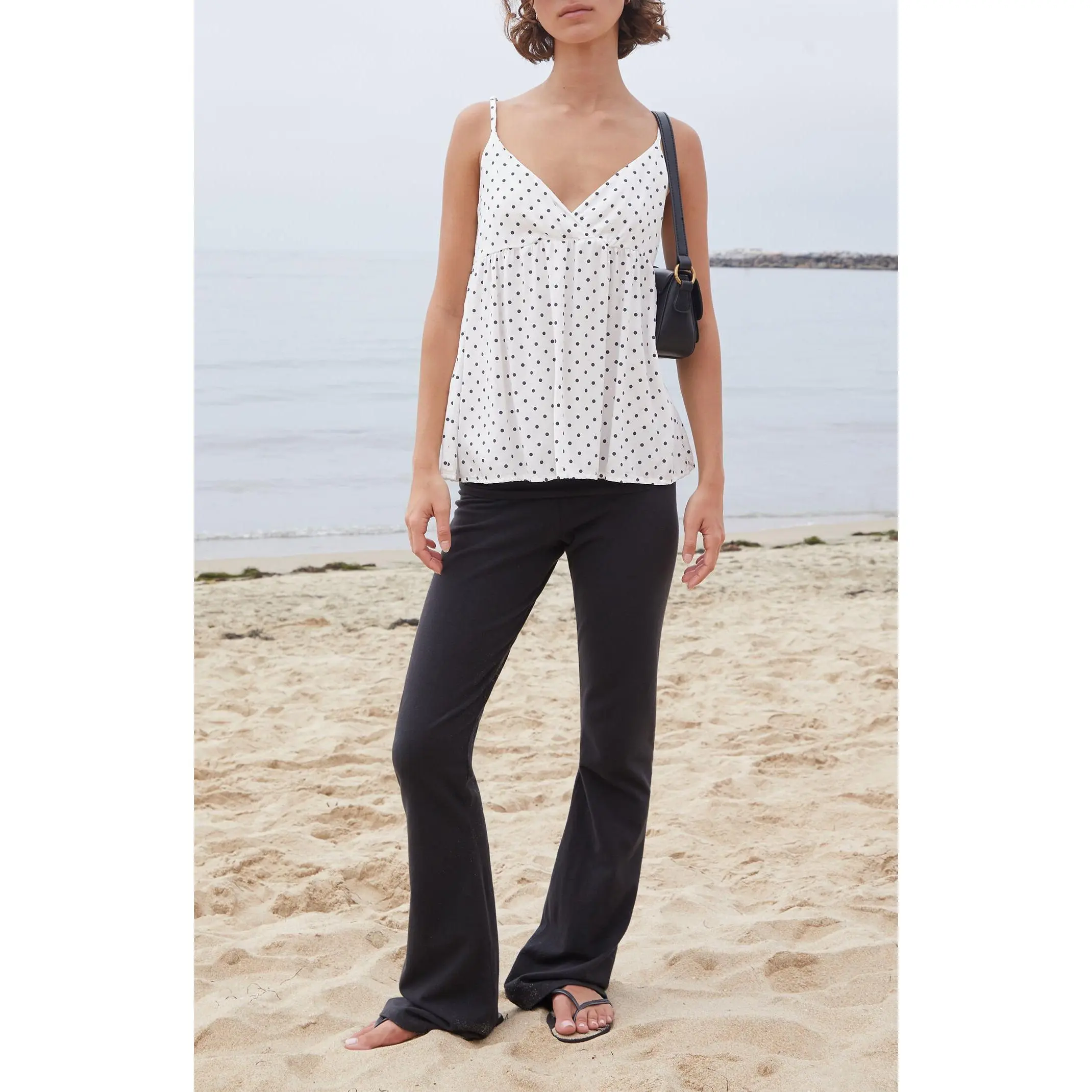 John Galt Women's White Polka Dot Edith Tank Top