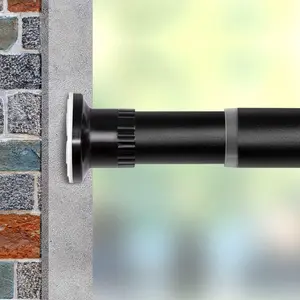 Room Divider Tension Rods,  Curtain Tension Rods,122-150 Inch,No Drilling, Adjustable Large Window Stall Tension Pole-Black