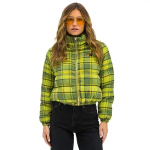 APRES PLAID PUFFER JACKET - AVOCADO PLAID