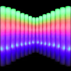 117pcs Light Up Glow Sticks Bulk, LED Foam Sticks in The Dark with 3 Modes Flashing Led Foam Multicolor Batons Light up Party Favors for Birthdays, Weddings, Concerts, Festivals (