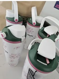 Owala Water Bottle Leakproof Insulated with Built-In Straw for On-the-Go Hydration Portable Drinkware Flask Mug Tumbler Bottled Pure Copper Bag