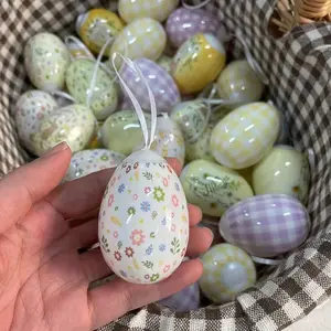 12 Easter Egg Ornaments Hand-Painted Decorations, Perfect for Egg Hunt Activities, Kids' Basket Fillers, Party Supplies, Decorative Flowers Ornaments