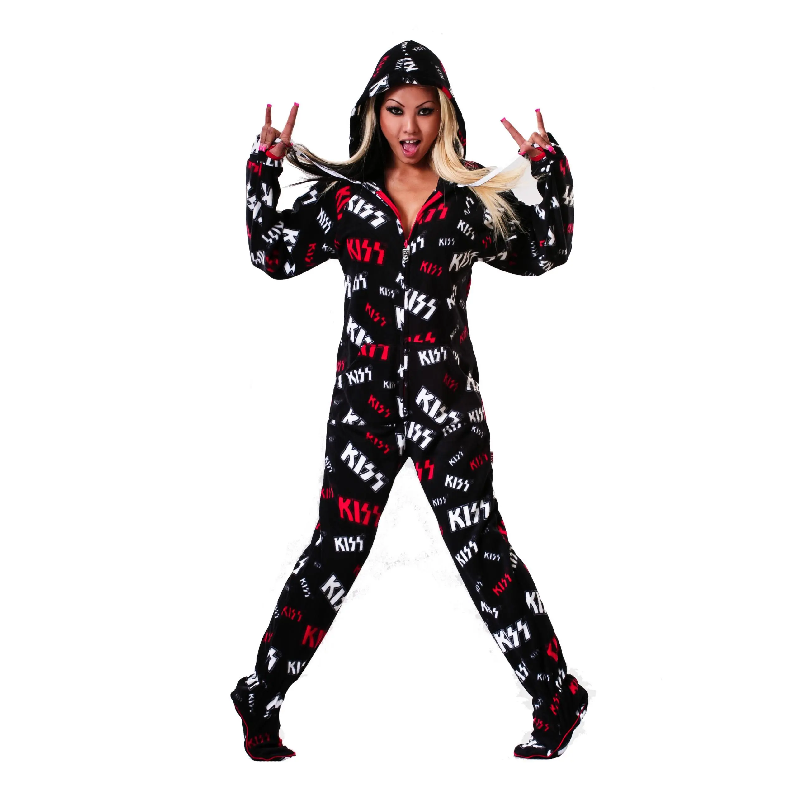 KISS Deuce Hooded Adult Onesie Pajamas