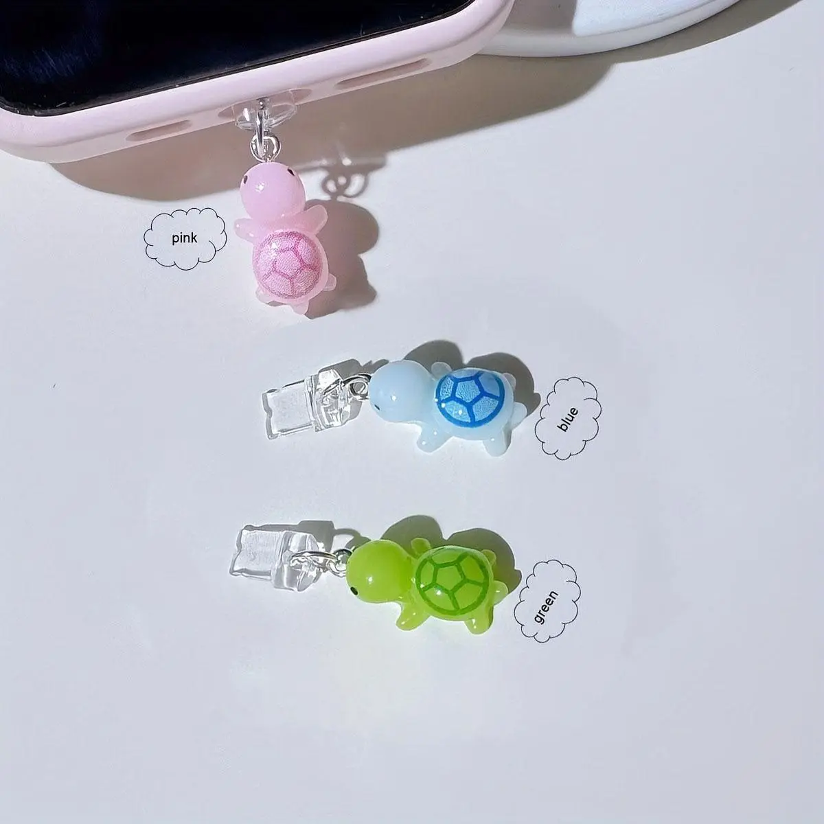 Cute Turtle Phone Dust Plug, Phone Accessory, Compatible with Type-C iPhone Android Phones iPad Tablets AirPods Charging Port Decor Charm Cell Phone Charm Phone Decoration