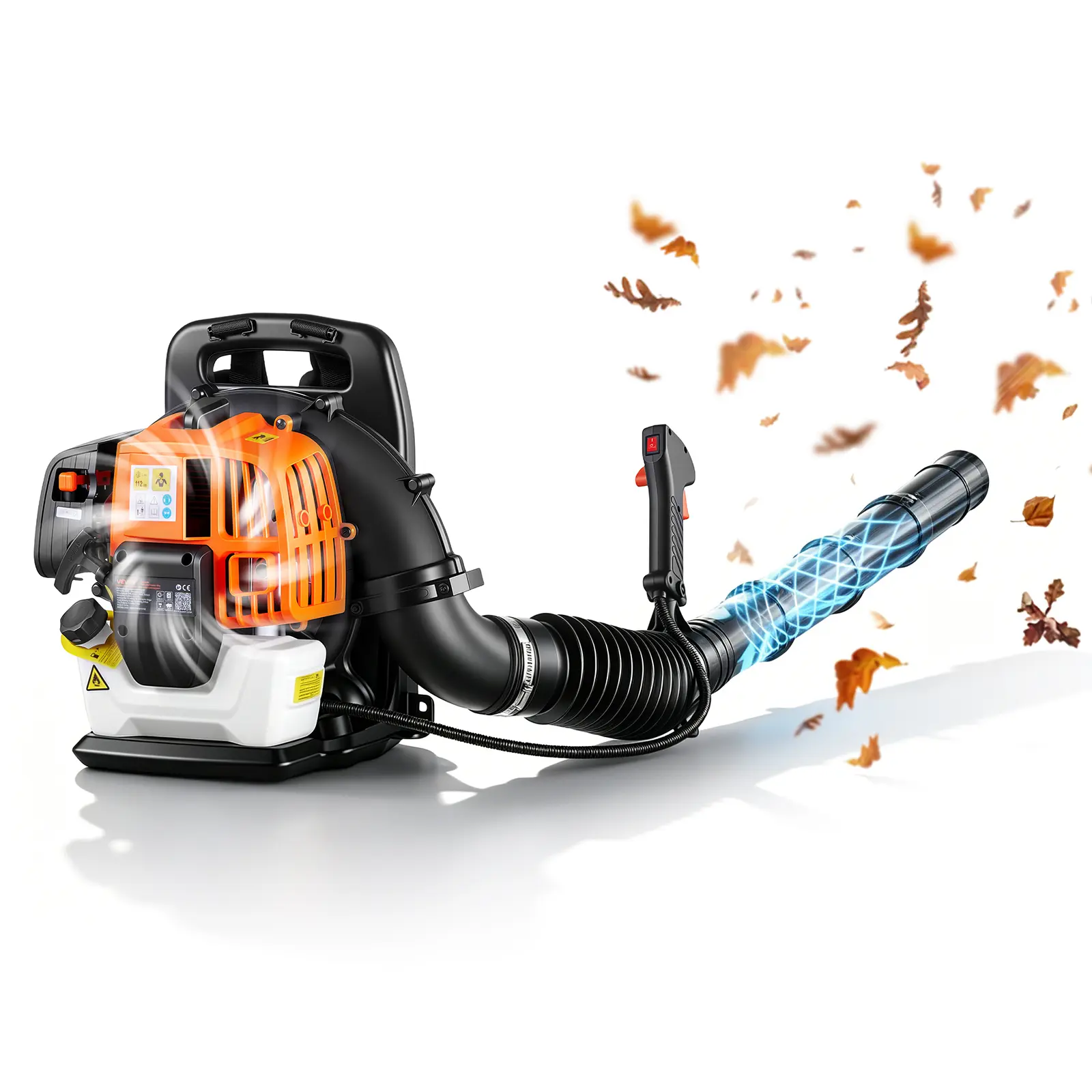 【summerfinds】VEVOR Backpack Leaf Blower, 43CC 2-Stroke Engine Gas Powered Leaf Blower with 1.38L Fuel Tank, 447 CFM Air Volume, 150 MPH Air Speed, Ideal for Lawn Care, Leaves Cleaning, Yard Debris & Snow Removal