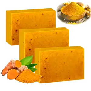Turmeric & Kojic Acid Bar Soap, 3 Pack Brightening Body Cleanser with Lemon for Flawless Skin & Daily Body Care