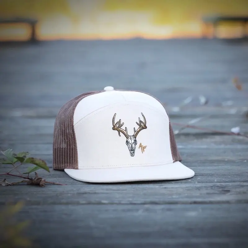 European Deer Skull - AF Khaki 7 Panel Hat
