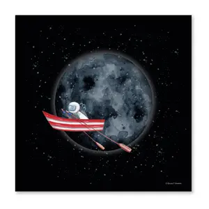 Courtside Market Moon Man Adventure Awaits 16x16 Canvas