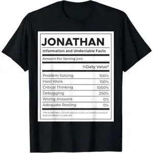Jonathan Nutrition Information, Problem Solving Hard Work T-Shirt