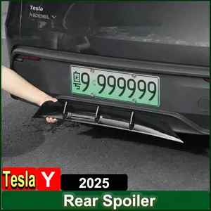 for Tesla Model Y Juniper 2025 Rear Bumper Spoiler Lip Launch Protection Plate Diffuser ABS Cover Body Kit Exterior Accessories