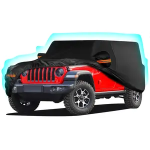 Waterproof Car Cover for Jeep Wrangler 4 Door 2006-2025 JK JL Outdoor Waterproof Sun Rain Snow Hail Protection with Driver Door Zipper summerwins