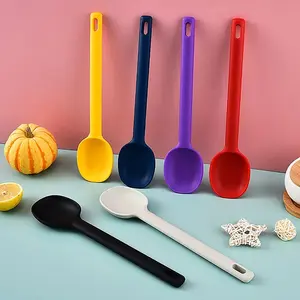 1Pcs New Long Handle Stirring Spoon Multi Purpose Silicone For Household Soup Spoons Cooking Utensils Ladle Kitchen Accessories