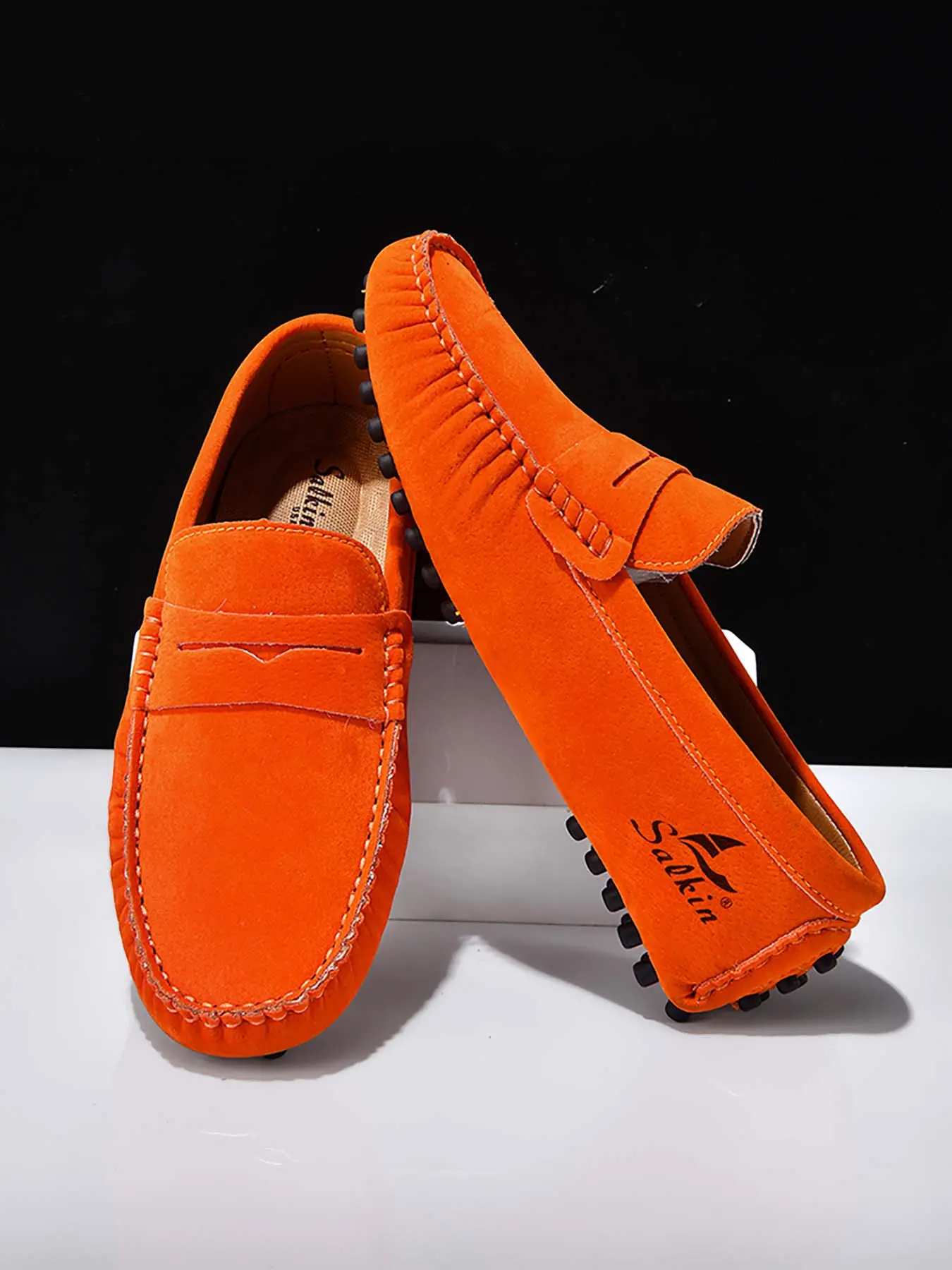 A Pair of Stylish Men's Driver Loafers, Soft-Sole Flat Slip-On Moccasins, Versatile Breathable PU Leather Casual Walking Shoes, Footwear