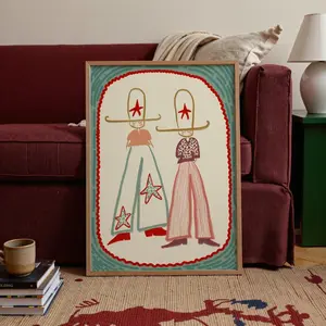 [Sale up to 50%] [Free Ship] Cowboys Illustration Print Poster, Southwestern Western Decor