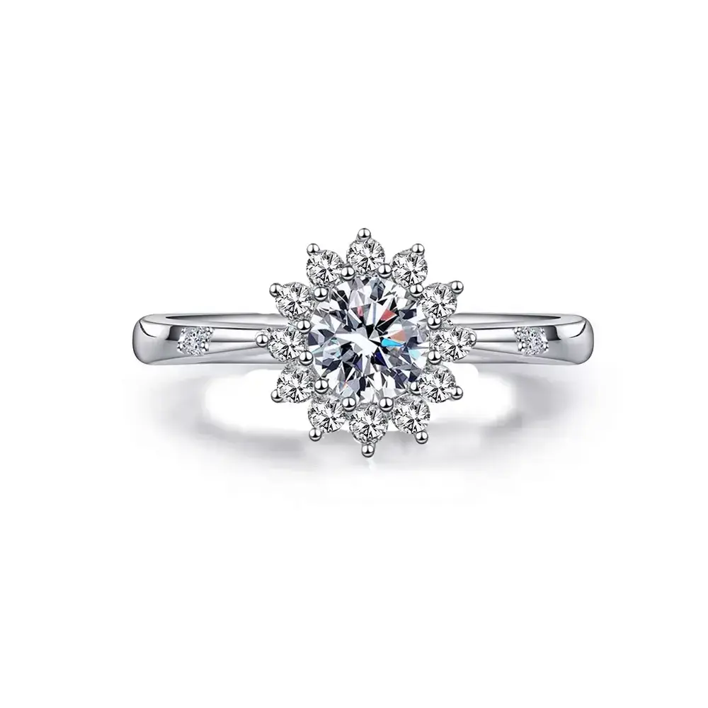 5A Grade Cubic Zirconia Sparkling Eternity Flower Shape Solid 925 Sterling Silver Wedding, Party & Engagement Ring For Women, Fine Bridal Jewelry Gift Valentines 5A Grade Cubic Zirconia Sparkling Eternity Flower Shape Solid 925 Sterling Silver Wedding, Party & Engagement Ring For Women, Fine Bridal Jewelry Gift Valentines