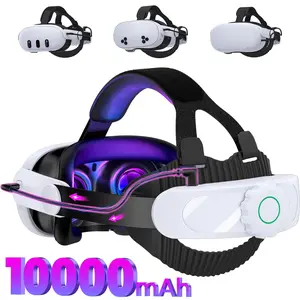 Head Strap with 10000mAh Battery Pack for Meta Quest 3S/Quest 2/Quest 3,Adjustable Elite Strap Replacement Intended for Quest Head Strap,VR Headset Accessories Extend Playtime Reduce Pressure