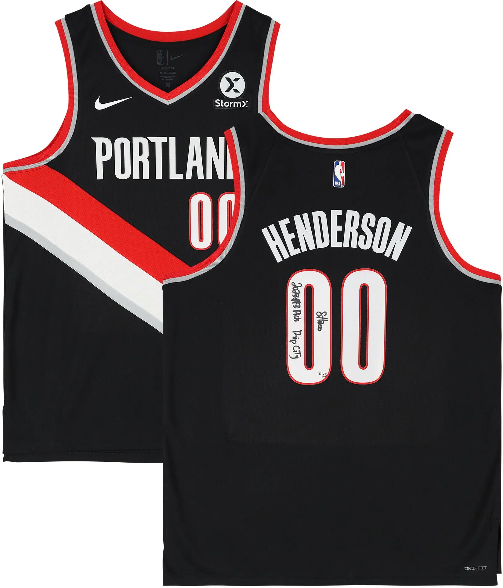 Scoot Henderson Portland Trail Blazers Autographed Black Nike Icon Edition Swingman Jersey with "2023 #3 Pick/Rip City" Inscriptions - Limited Edition of 23 - Fanatics Authentic Certified