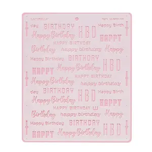 Reusable Plastic African Happy Birthday Pattern Buttercream Stencil, Bakeware Cake Decorating Tool
