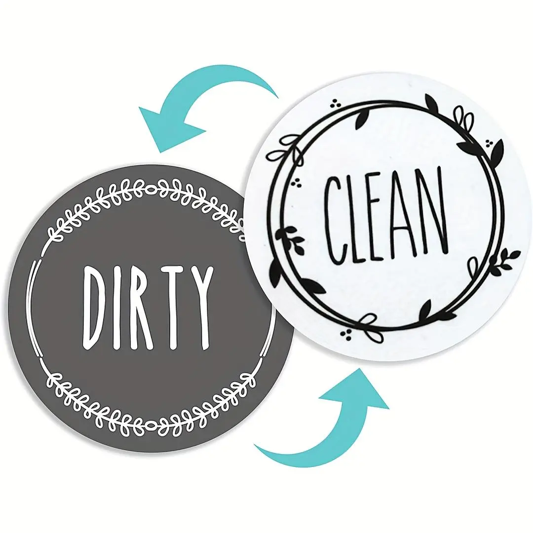 Dishwasher Magnet Clean Dirty Sign, Farmhouse Rustic Clean Dirty Magnet for Dishwasher, Dirty Clean Dishwasher Magnet, Double-Sided Clean Dirty Sign, Home Decor, Dual Sided Magnet