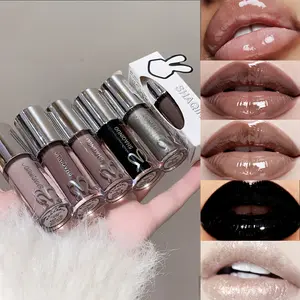 Gothic Dark Lipstick Set Silky Lip Glaze Long Lasting Makeup Nourishing Moisturizing Lip Glossy Non Stick Cup Smooth High Quality Non Drying Cosmetic