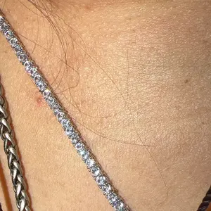 LuxeLynks Tennis Necklace（Bracelet） 3mm/5mm Simulated Diamond Tennis Necklace for Women/Men  Classic 8"/ 18"/20"/24" Lengths with Upgraded Box Clasp Safety Latch Gold Jewelry  Valentine's Day gift