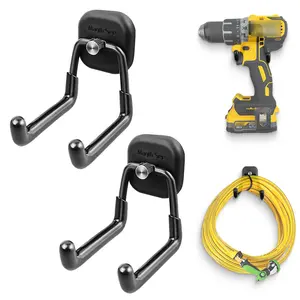 2 Pcs Large Heavy Duty Magnetic Hooks with Double Prong, Universal Fit Indoor Outdoor Strong Magnet Organizer Hangers with Rubber Coating Garage Cruise RV Workshop for Heavy Objects and Utility Tools shower hook Industrial Installation hook  suction