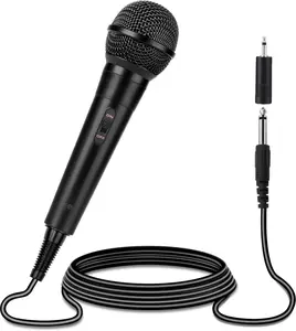 Handheld Mic, Cardioid Vocal Dynamic Microphone with 13ft  and ON/Off , Plug-in Microphone for Karaoke Singing Machine, AMP, and Speaker