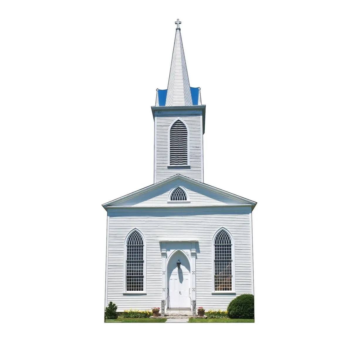 88" x 45" Church with Steeple Religious Print Cardboard Cutout - Decorative Easy-Install Indoor Home Decor for Photo Backdrops, Indoors