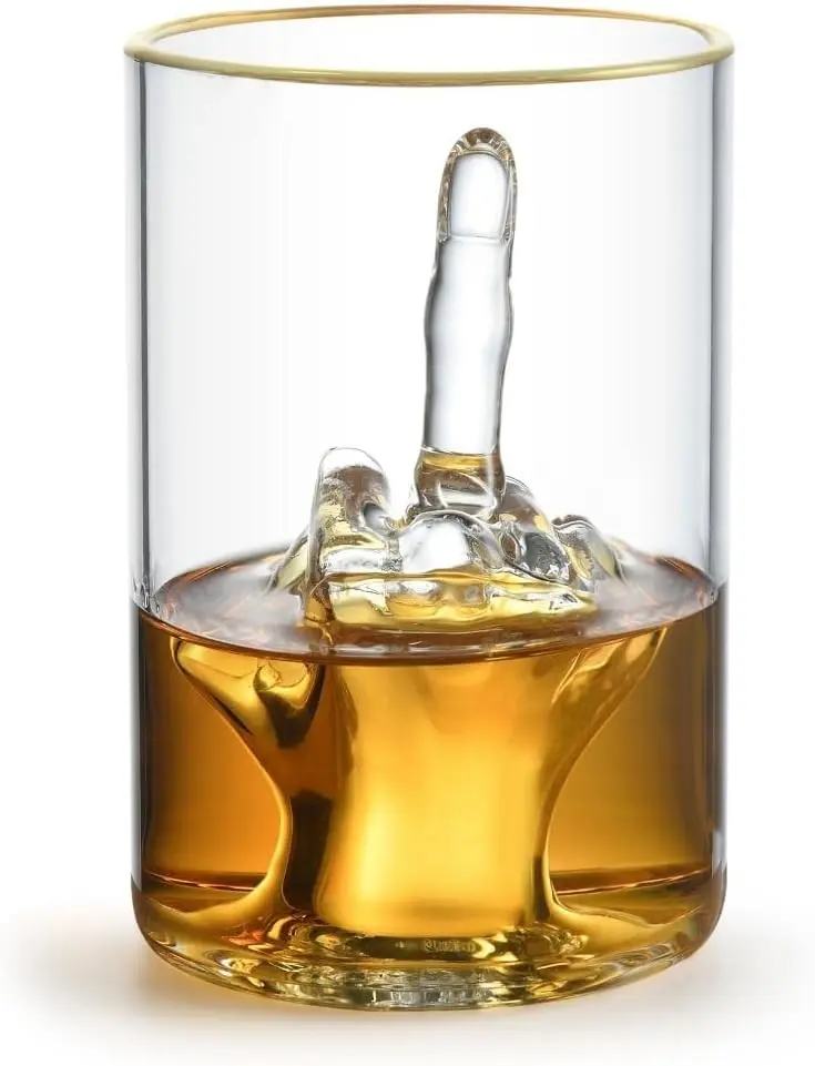 Personalized 4oz 3D Middle Finger 1Pc Mini Tequila Shot Glass Food-Grade Non-BPA Ideal for Birthday Gift Parties Patent-Pending
